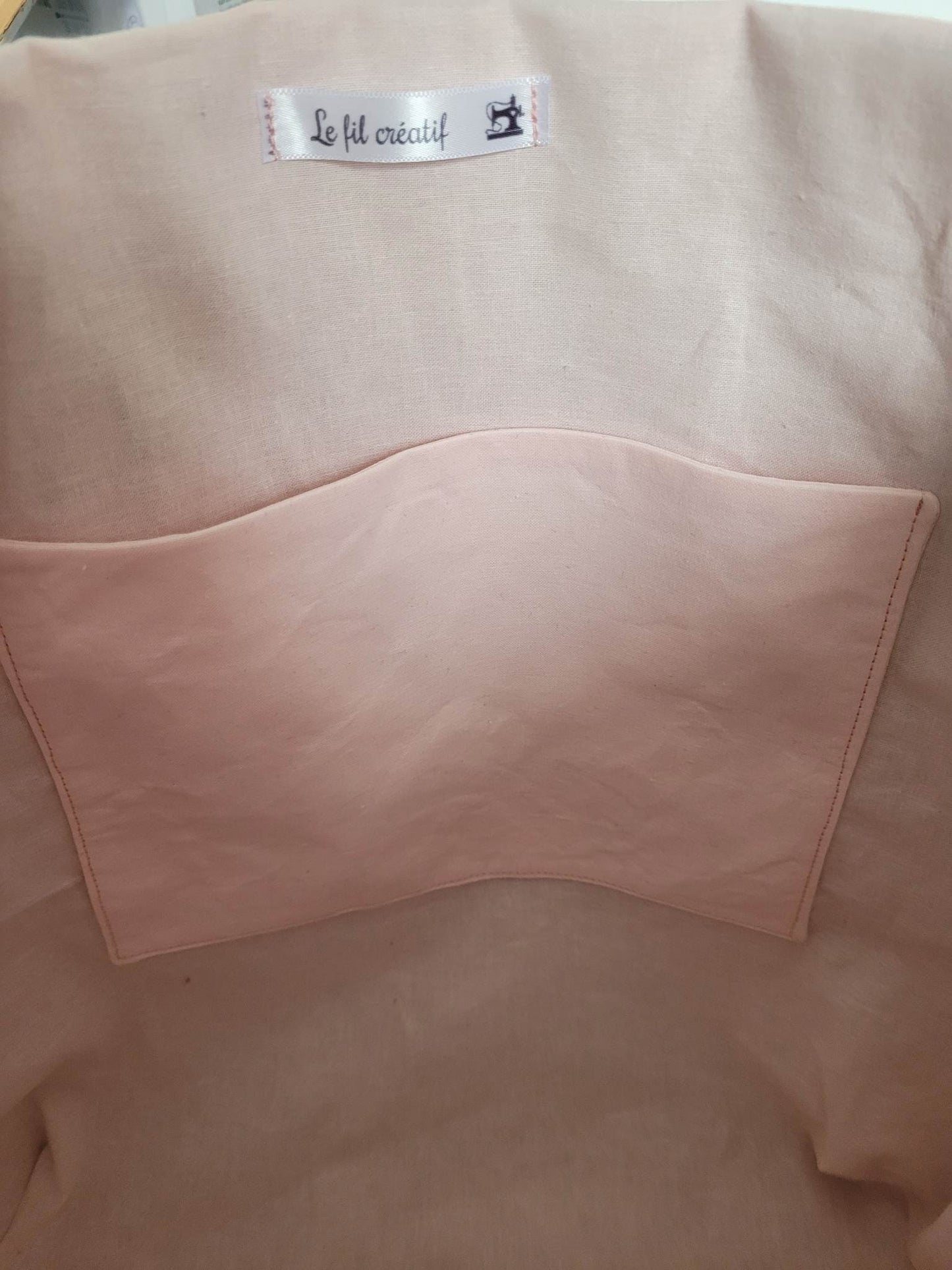 Sac cabas en velours côtelé rose