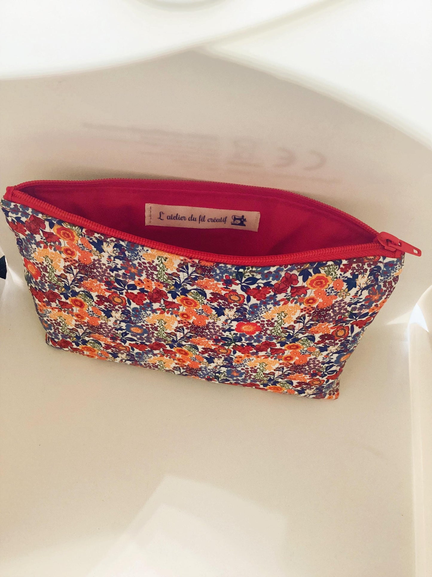 Pochette en tissu coton fleuri