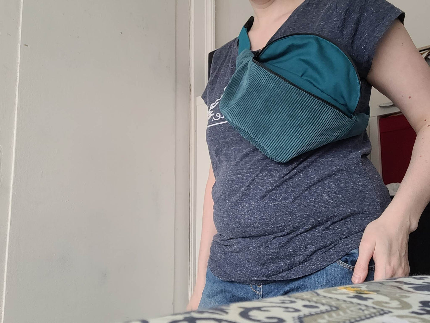 SAC banane en velours côtelé