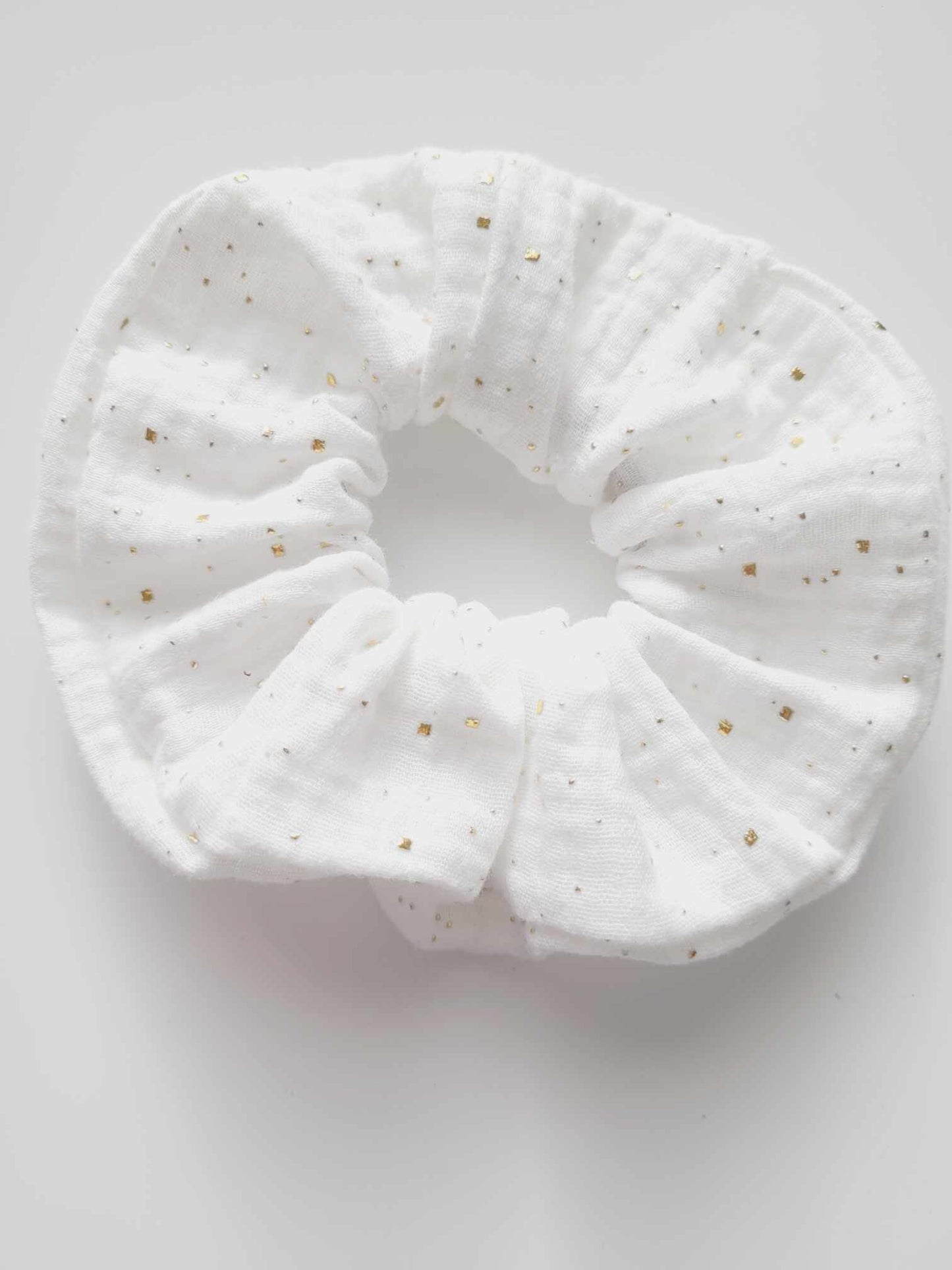 chouchou / scrunchies blanc et or