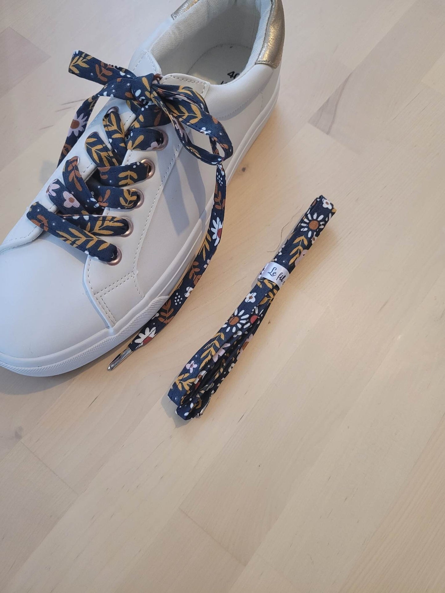 Lacets coton bio fleuri
