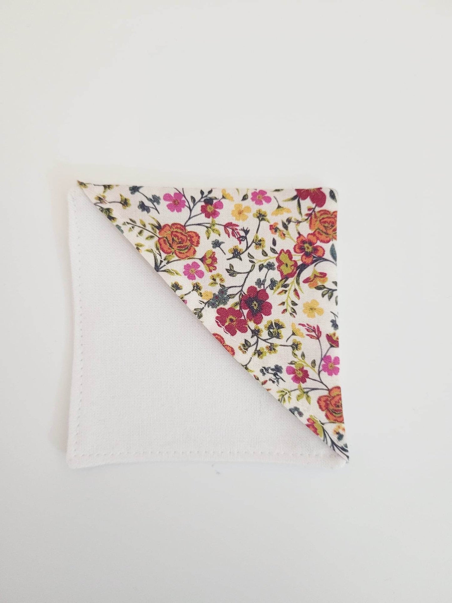 Marque-pages fleuri en tissu coton