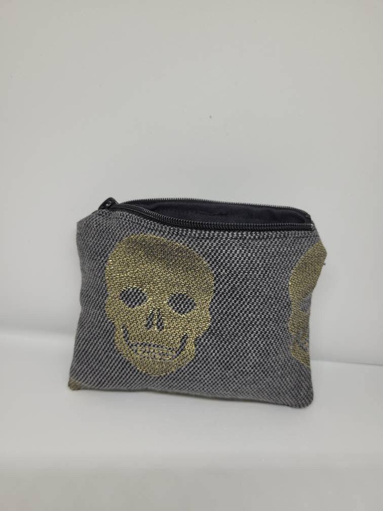 Porte monnaie jacquard tête de mort