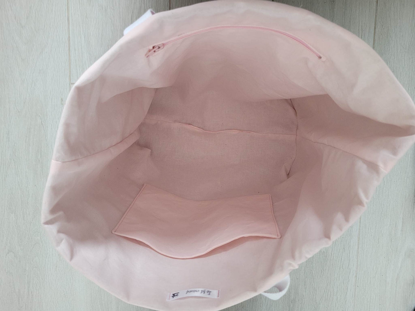 Sac cabas en velours côtelé rose