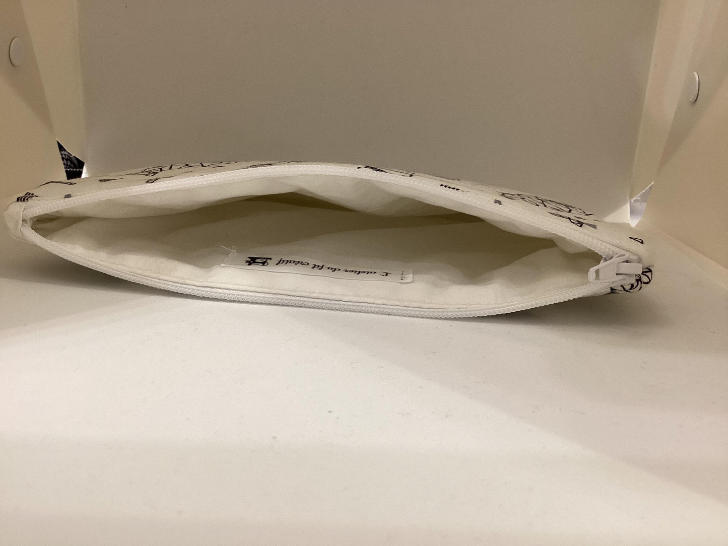 Pochette en tissu de coton à imprimé chat adorable -Organisateur de rangement polyvalent pour le maquillage, la papeterie et les accessoires