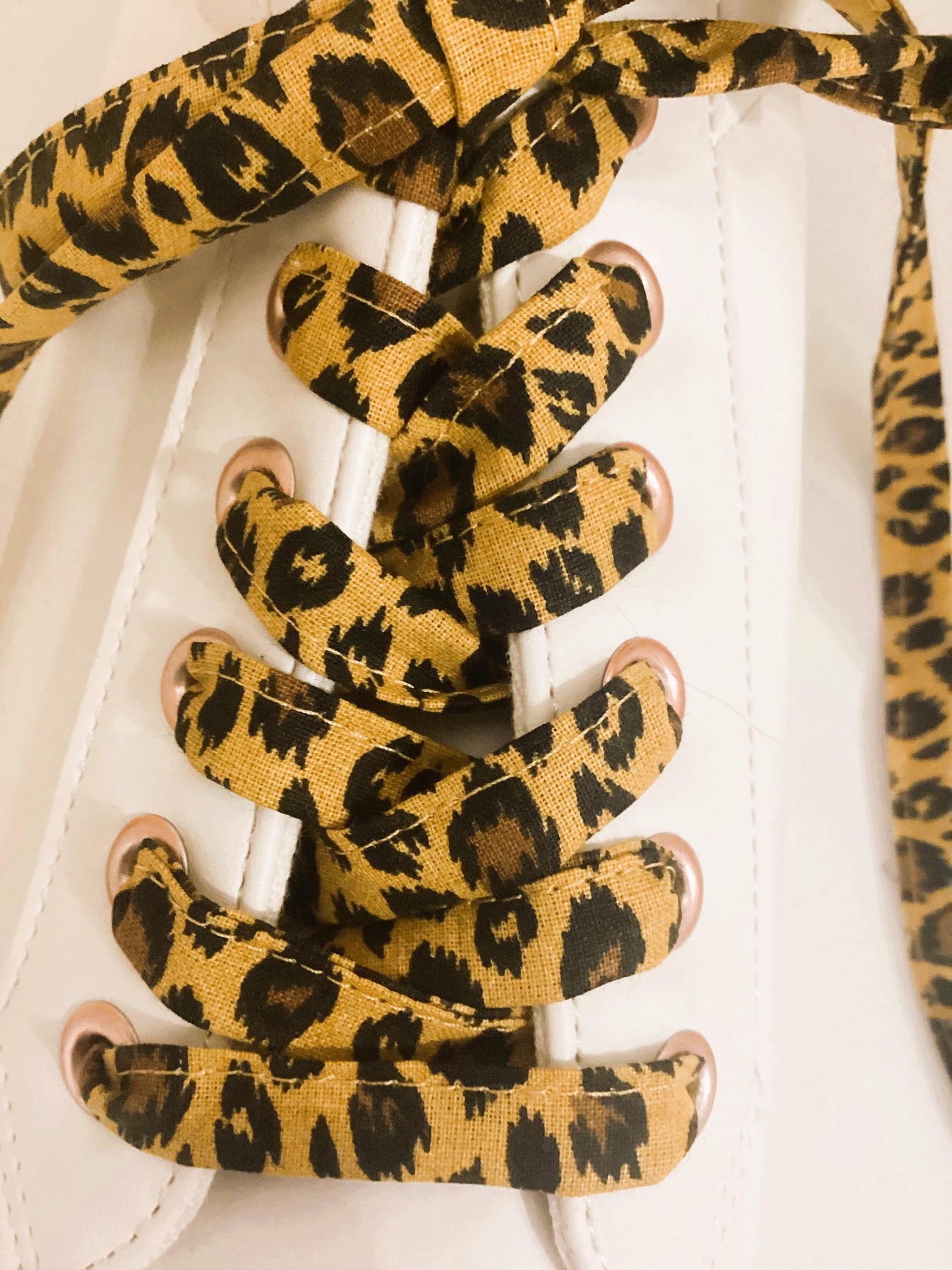 Lacets en tissu coton Léopard