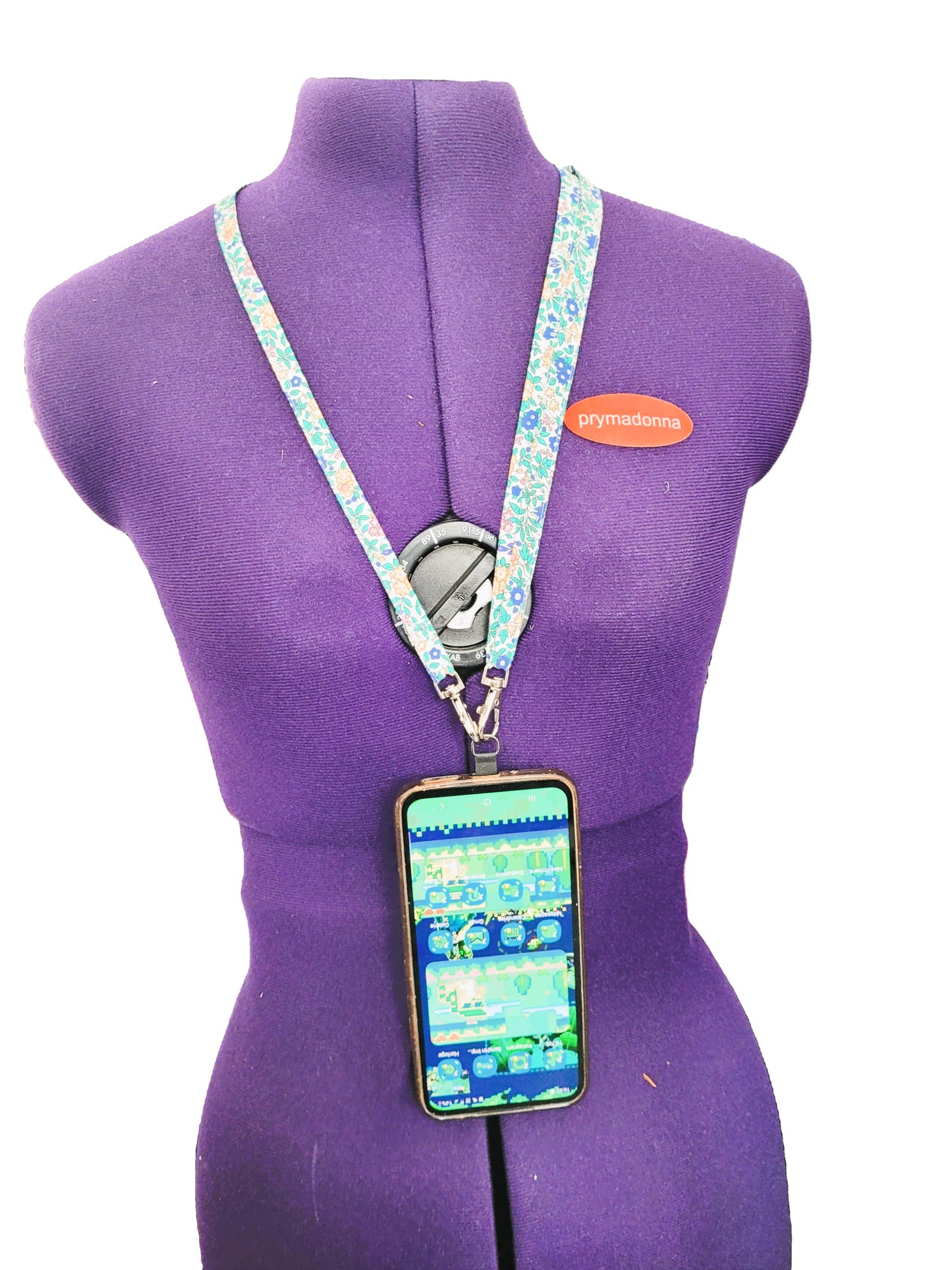 Cordon téléphone portable réglable en tissu fleuri