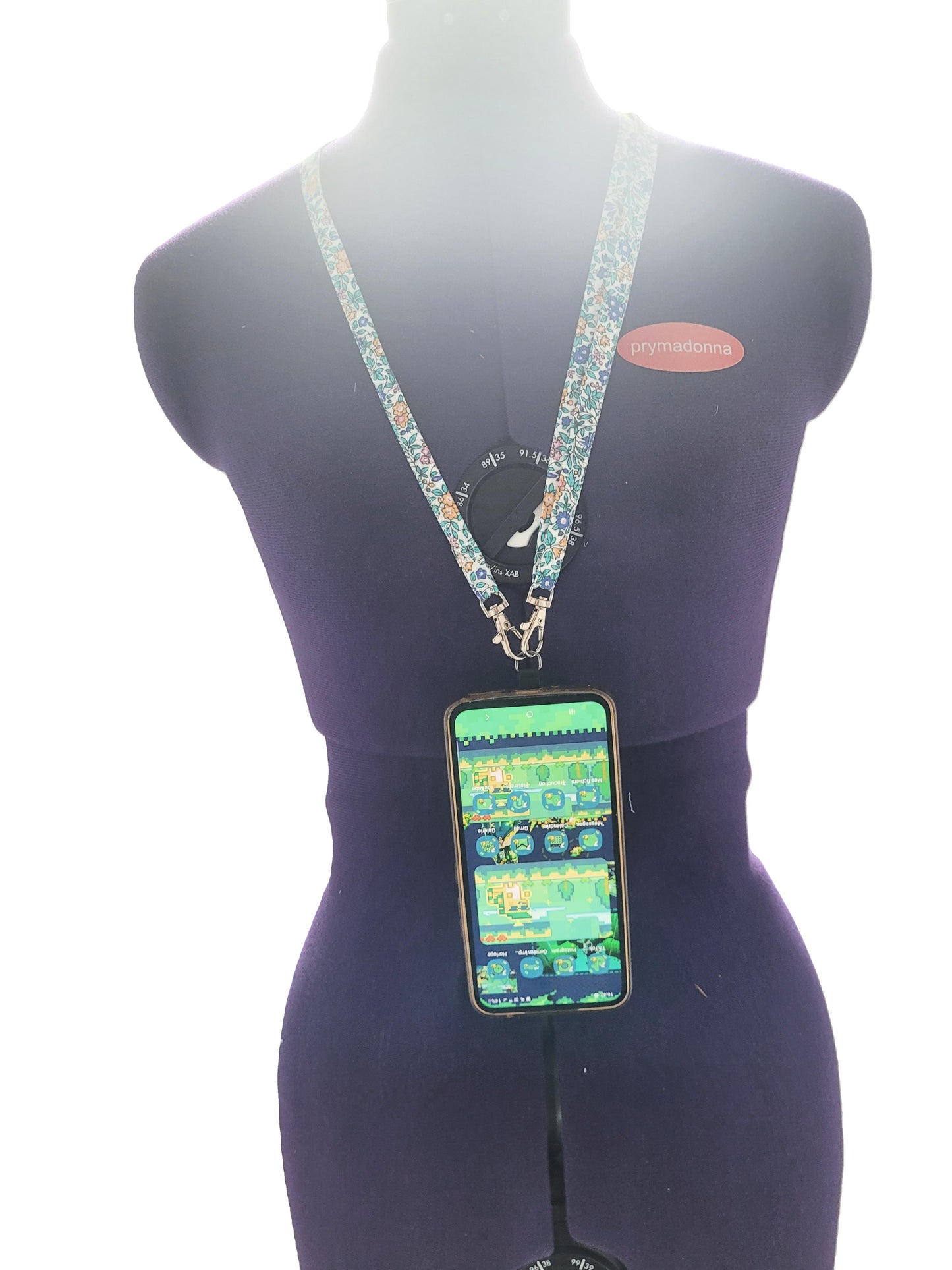 Cordon téléphone portable réglable en tissu fleuri