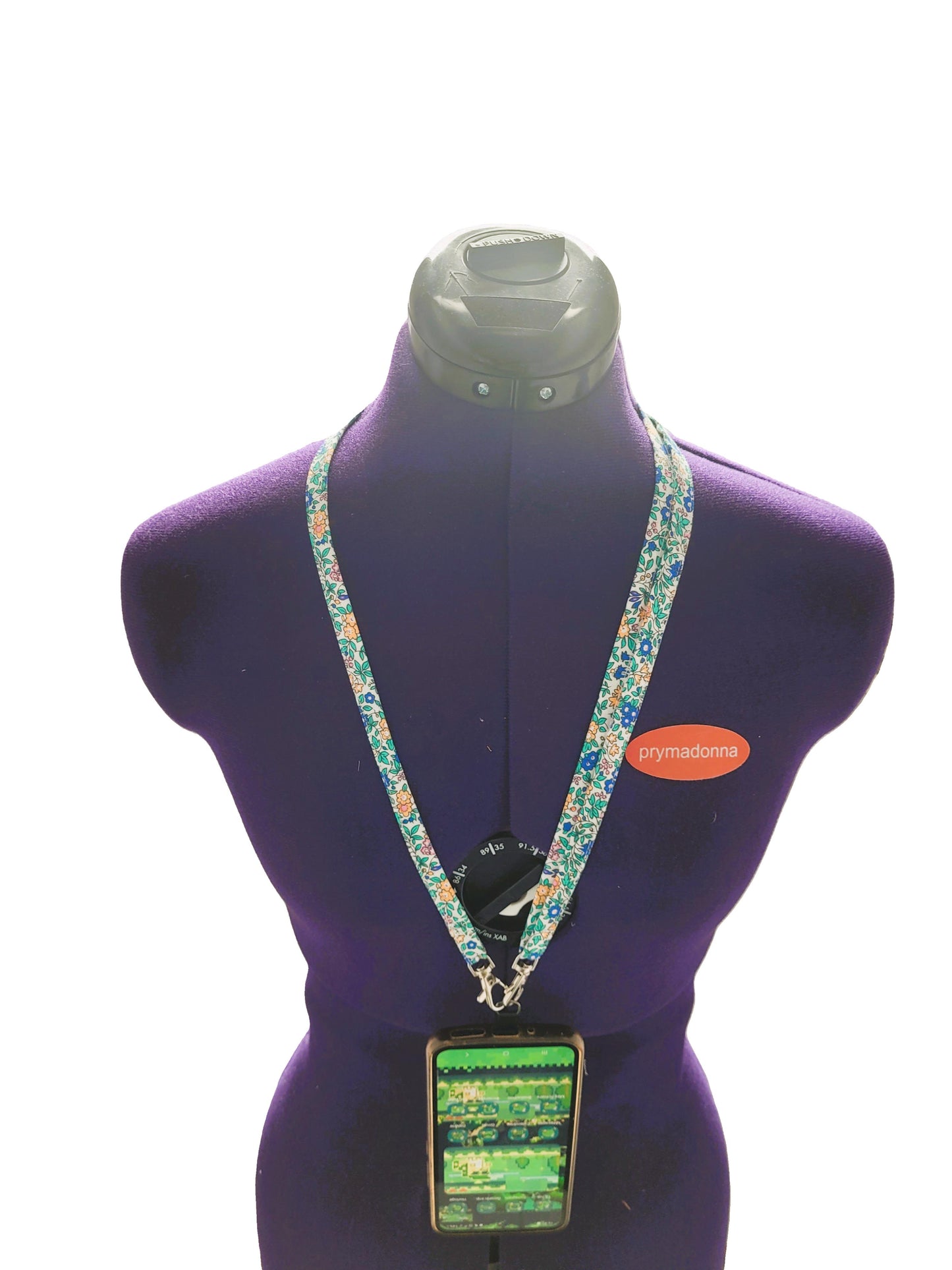 Cordon téléphone portable réglable en tissu fleuri