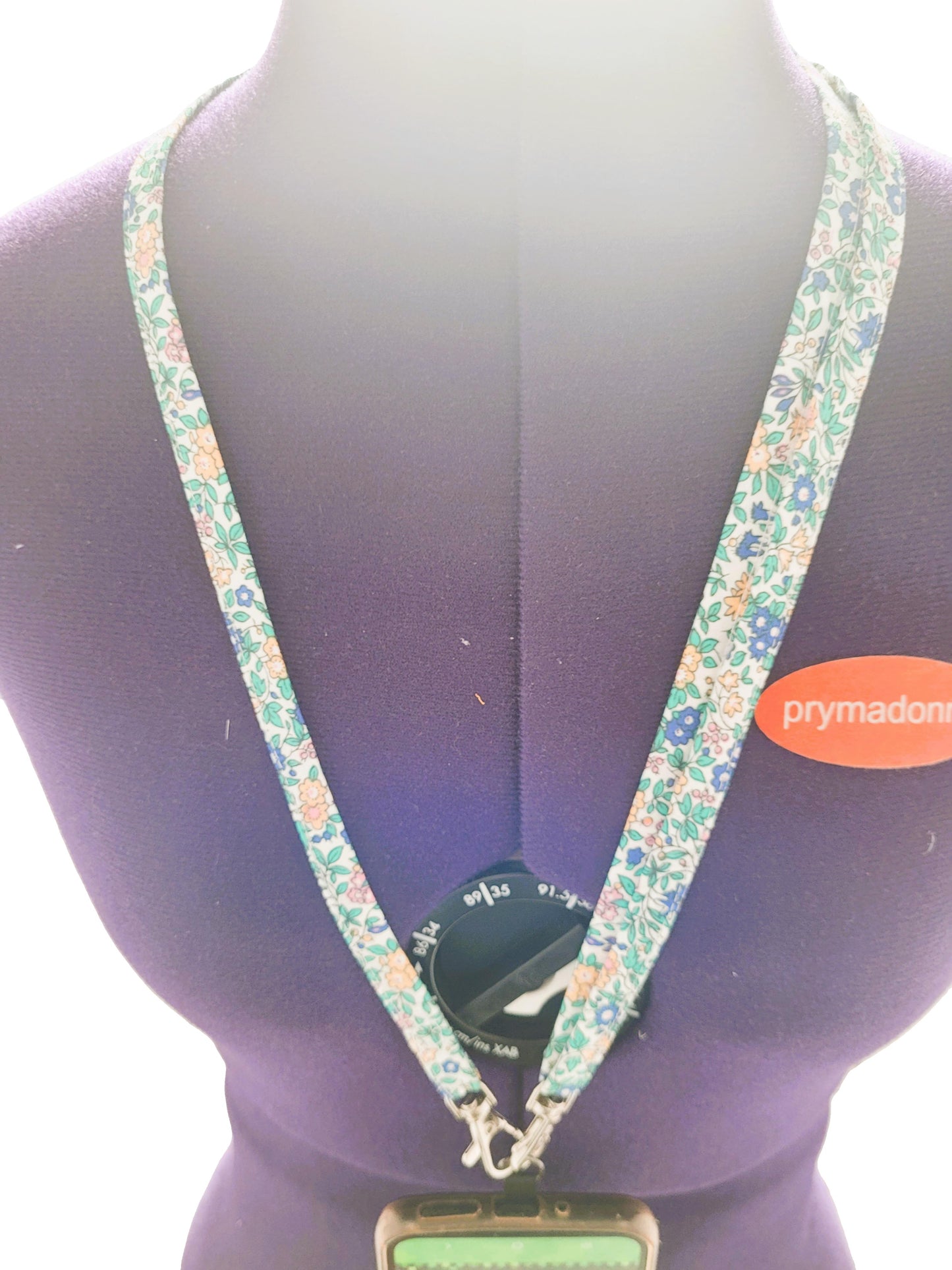 Cordon téléphone portable réglable en tissu fleuri