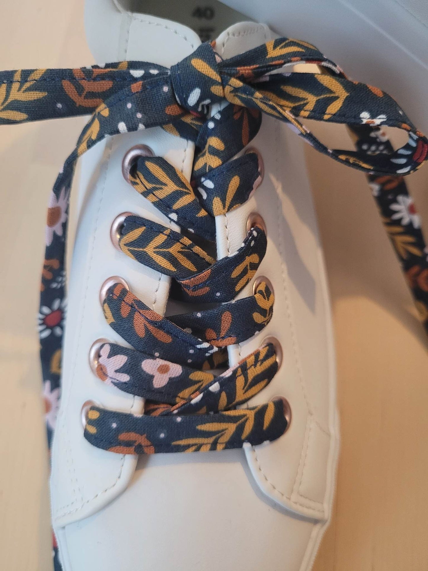 Lacets coton bio fleuri