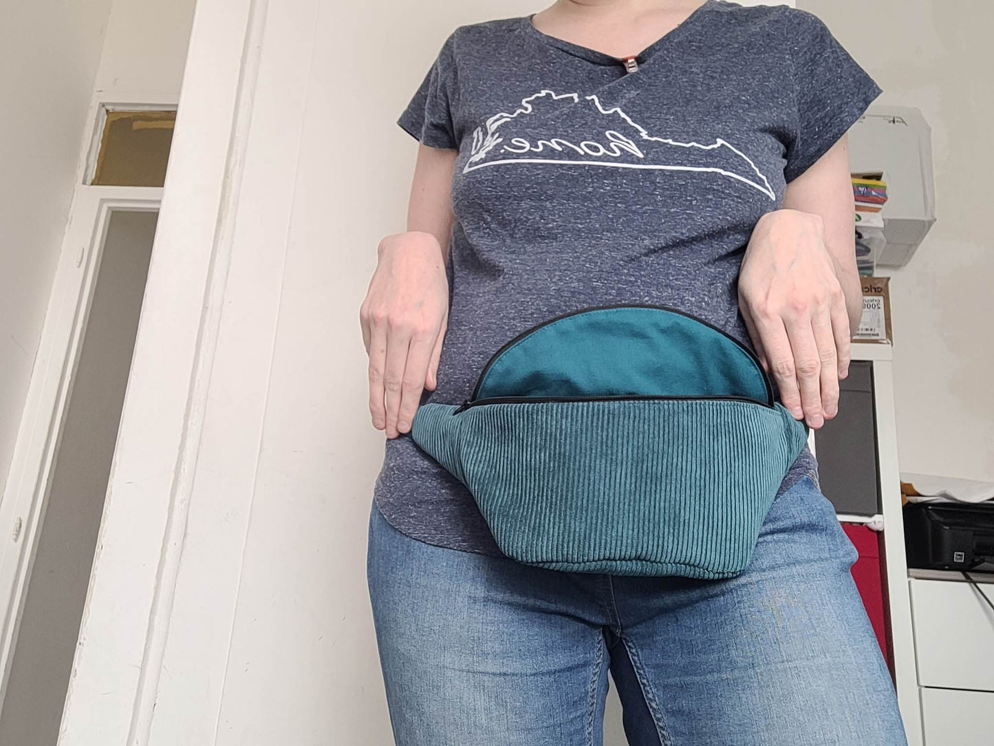 SAC banane en velours côtelé