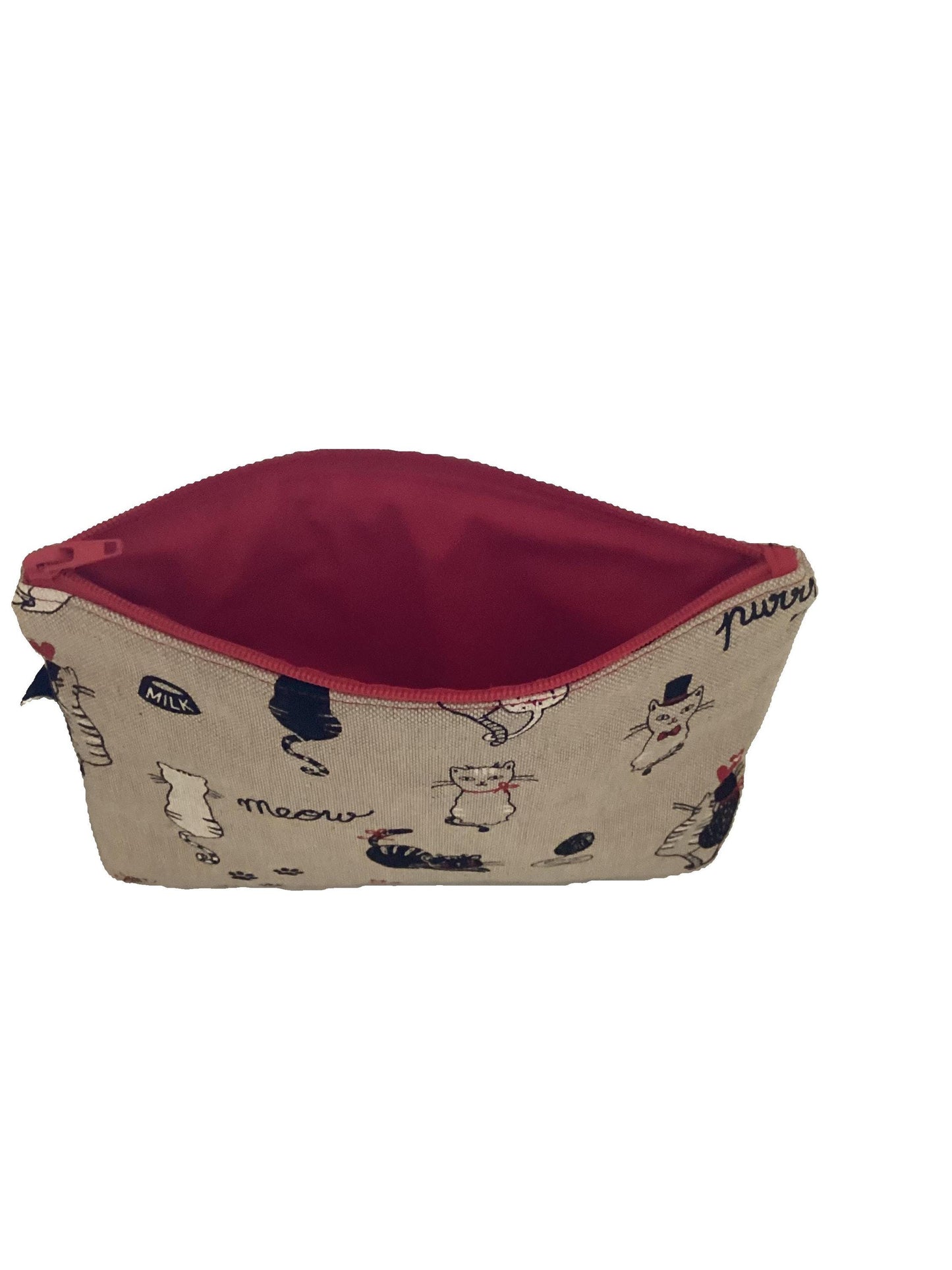 pochette en tissu coton chat