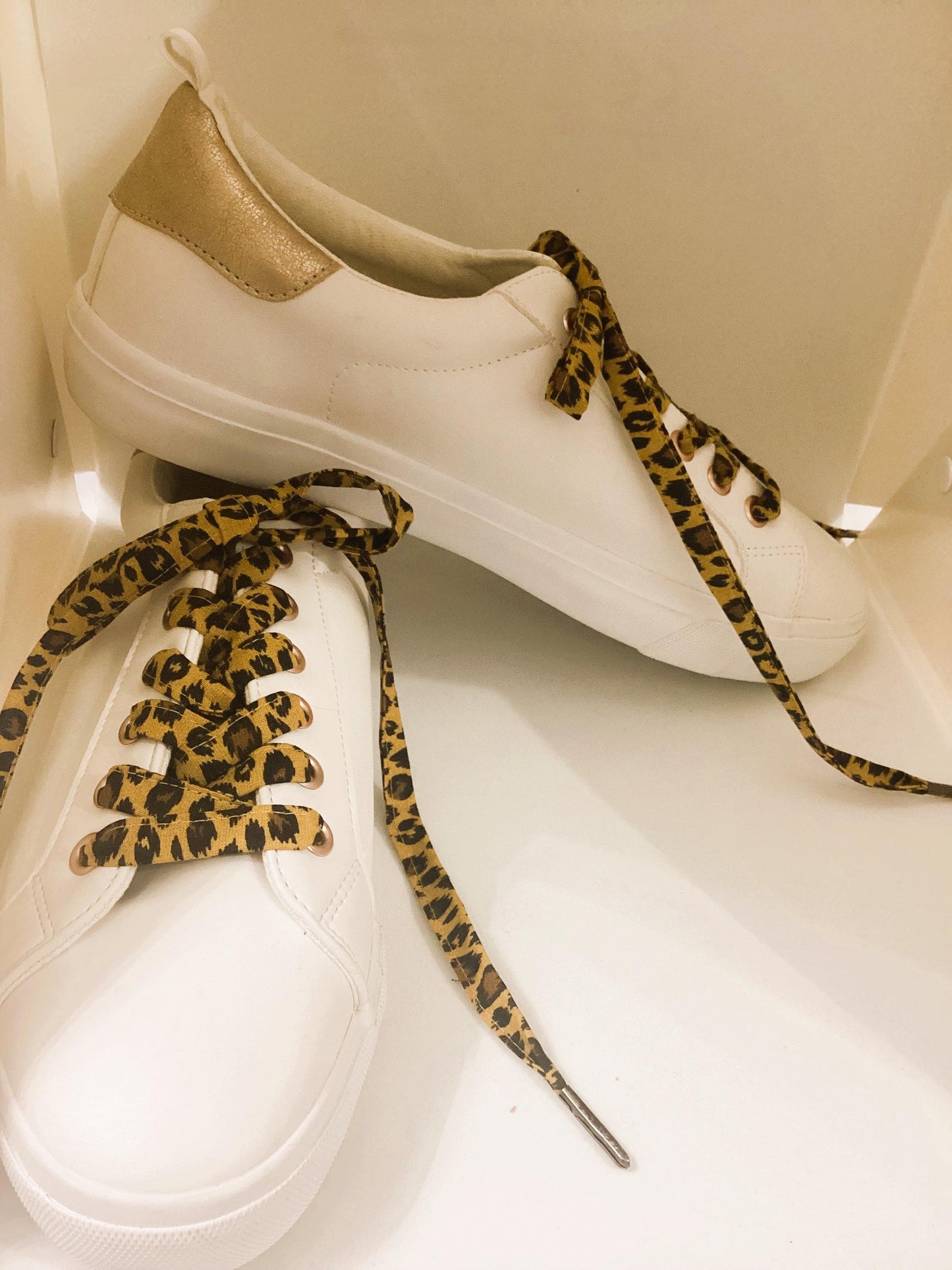 Lacets en tissu coton Léopard