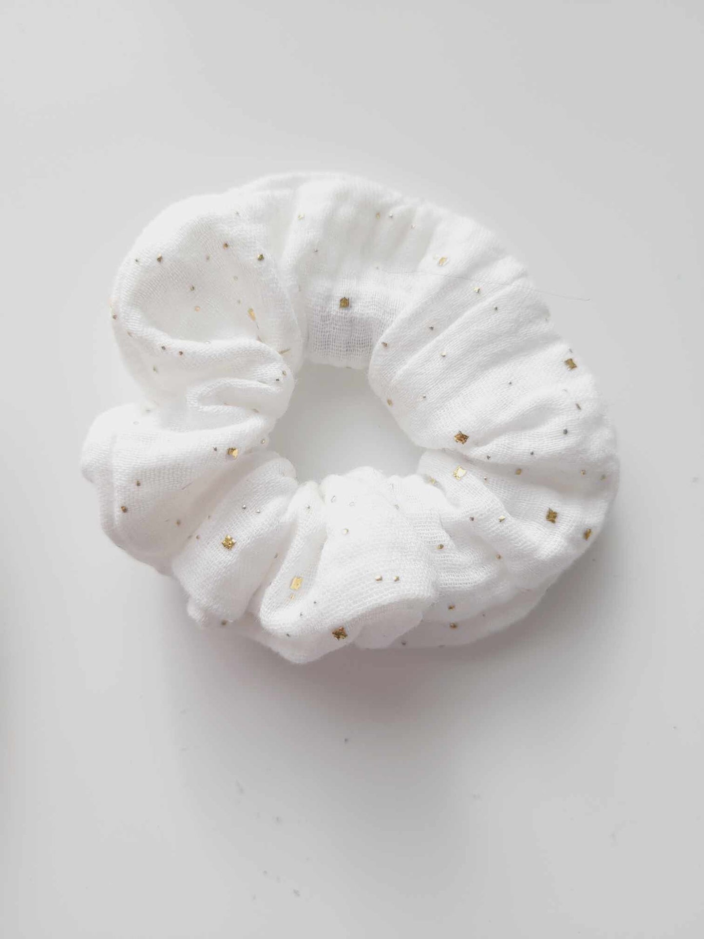 chouchou / scrunchies blanc et or