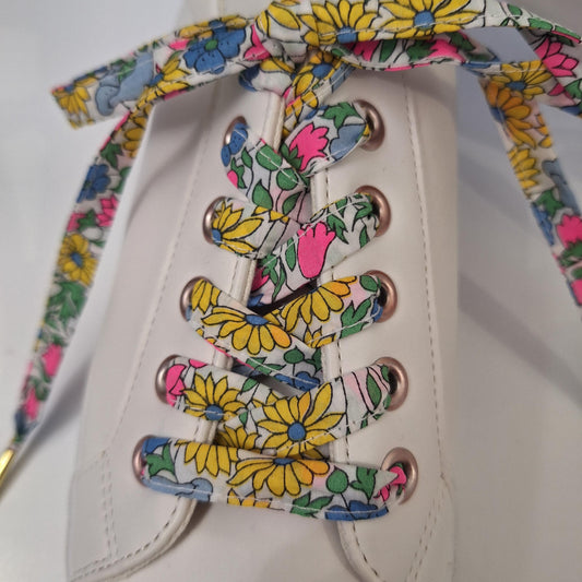 Lacets en coton Liberty fleuri : lacets faits main pour baskets, bottes et chaussures tendance