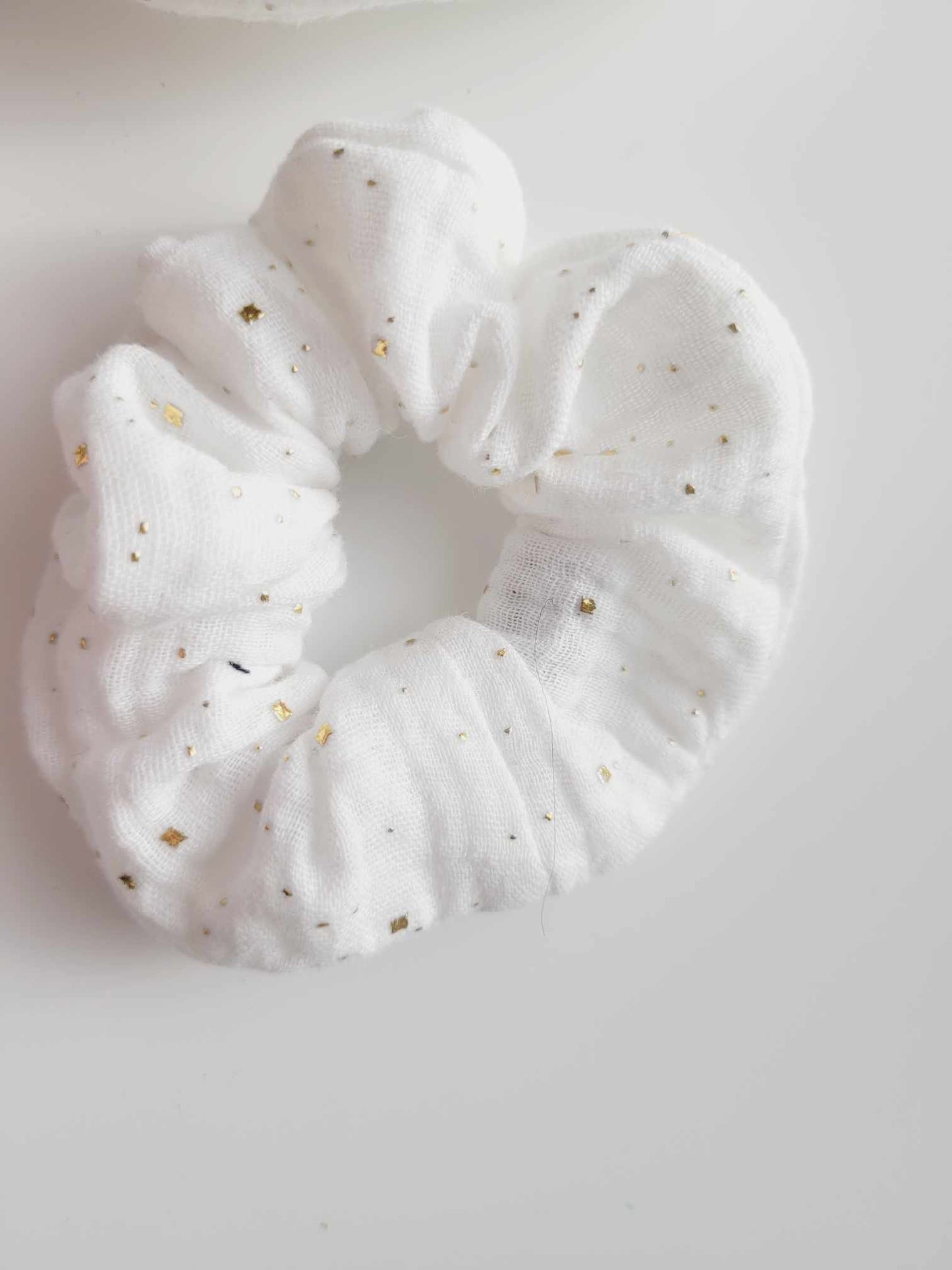 chouchou / scrunchies blanc et or