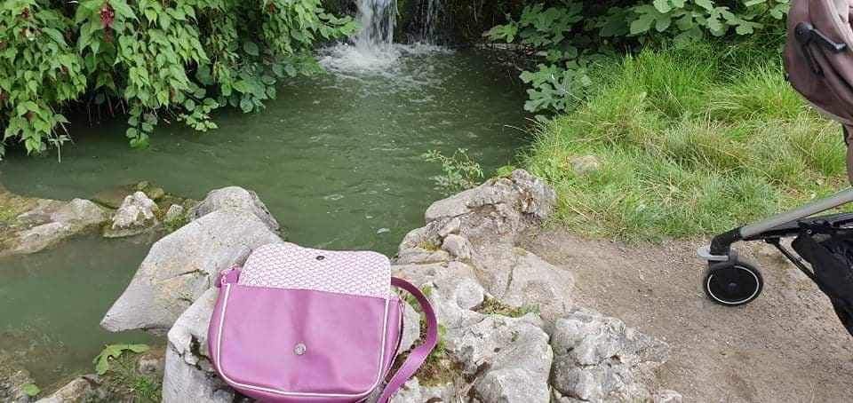 Sac à main simili cuir motif japonais