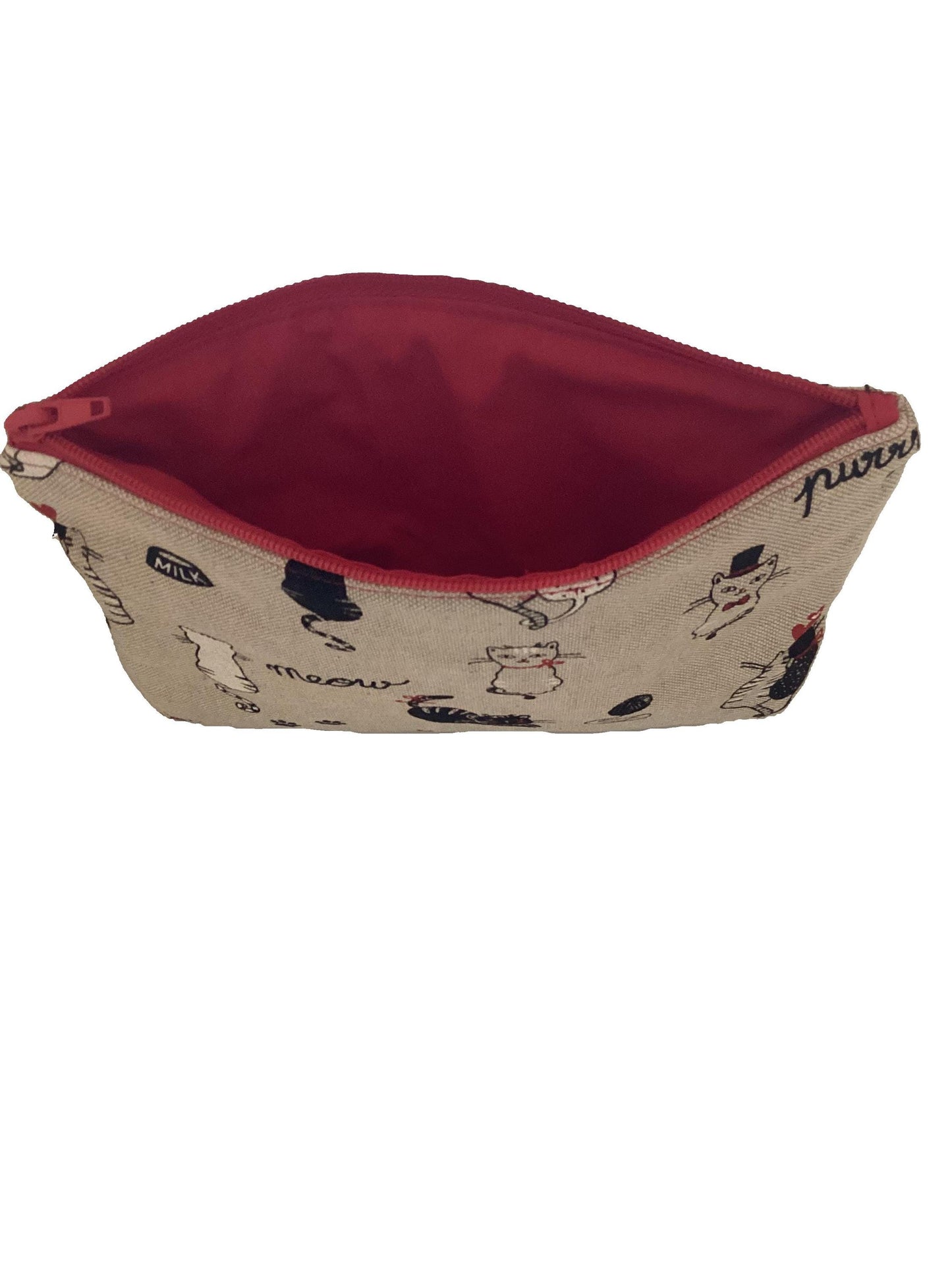 pochette en tissu coton chat