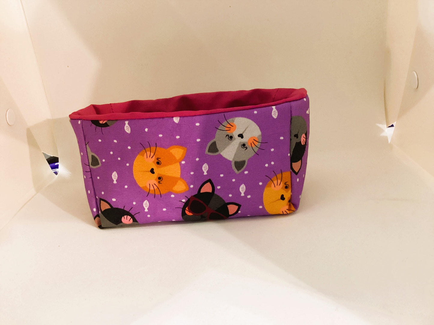 Vide poche en tissu coton chat