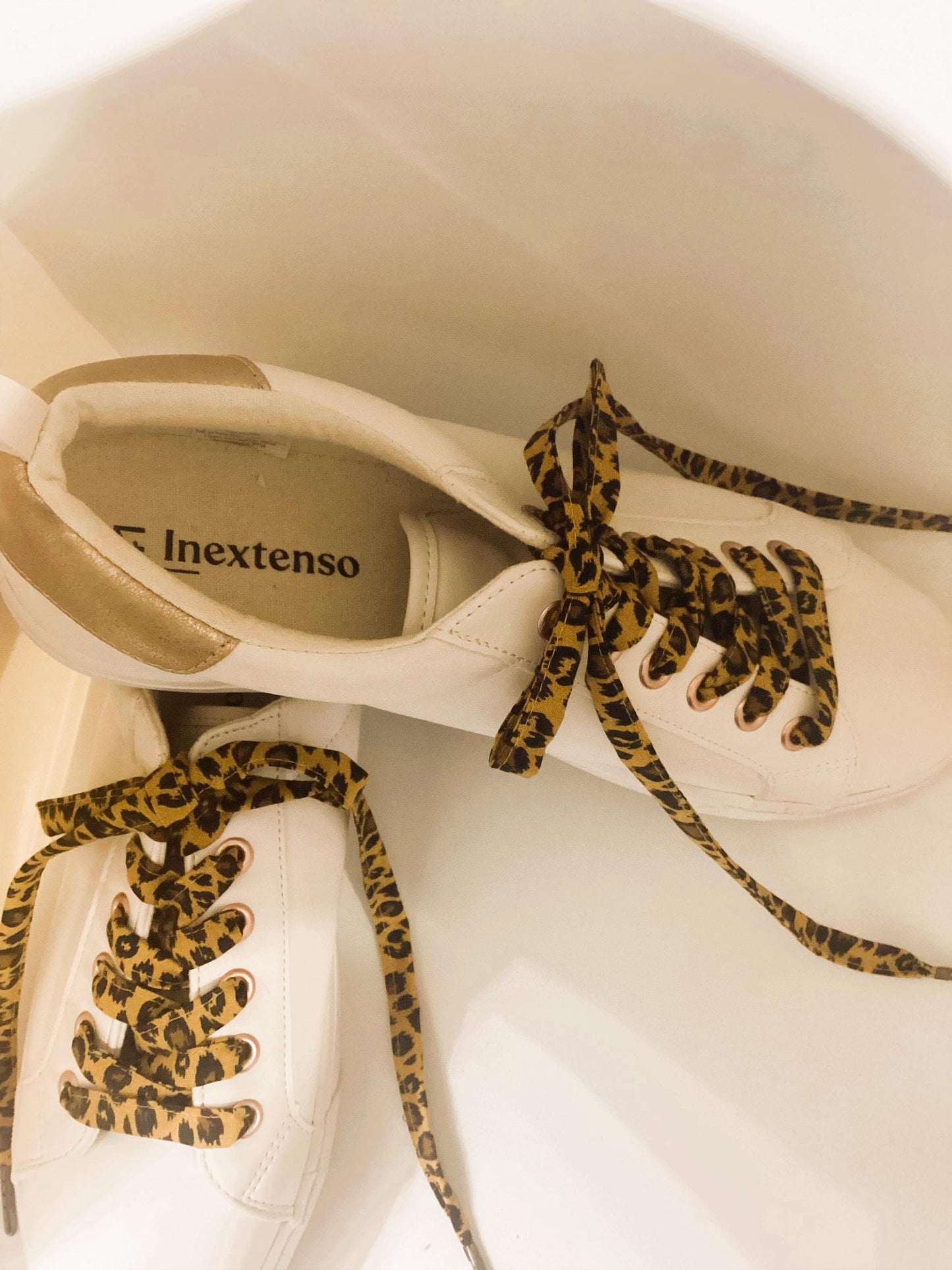 Lacets en tissu coton Léopard