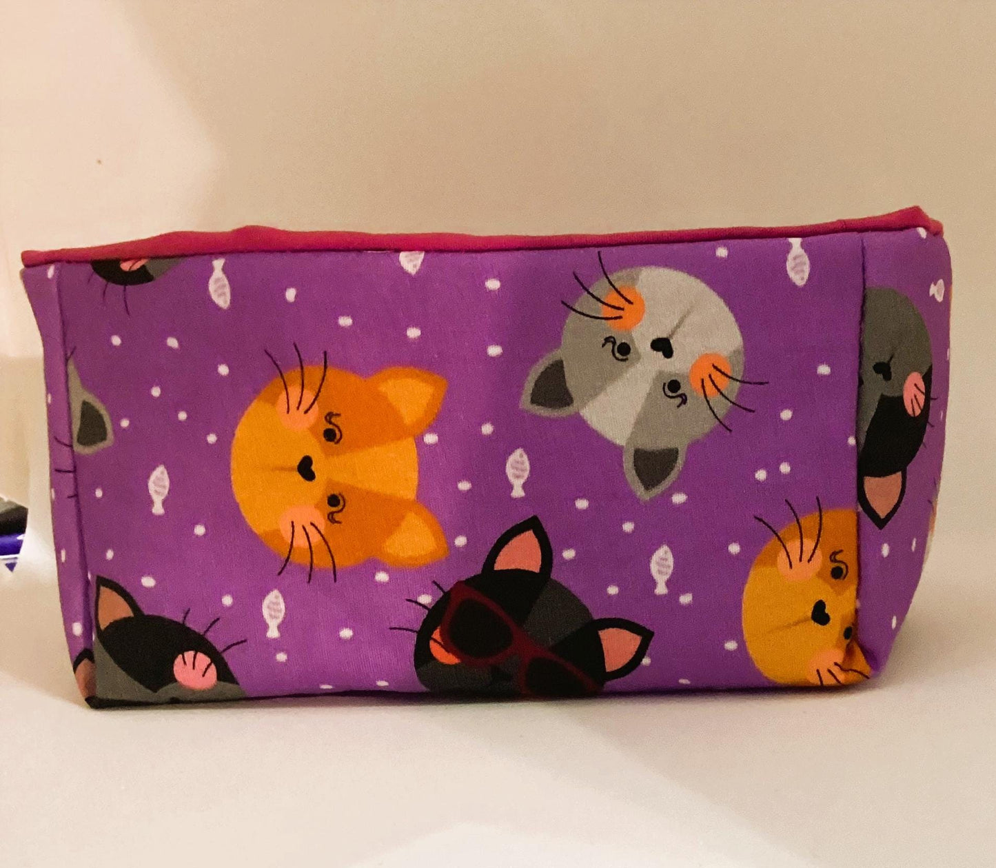 Vide poche en tissu coton chat