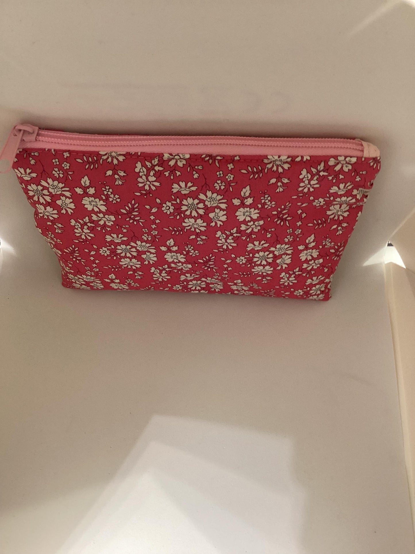 pochette en tissu coton liberty fushia