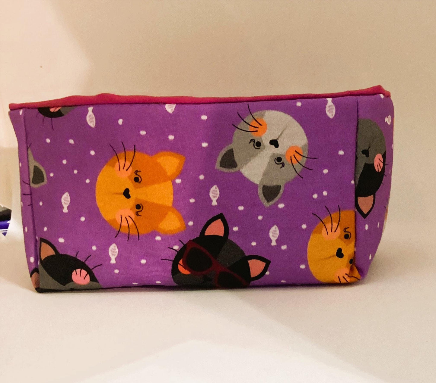 Vide poche en tissu coton chat