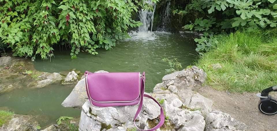 Sac à main simili cuir motif japonais