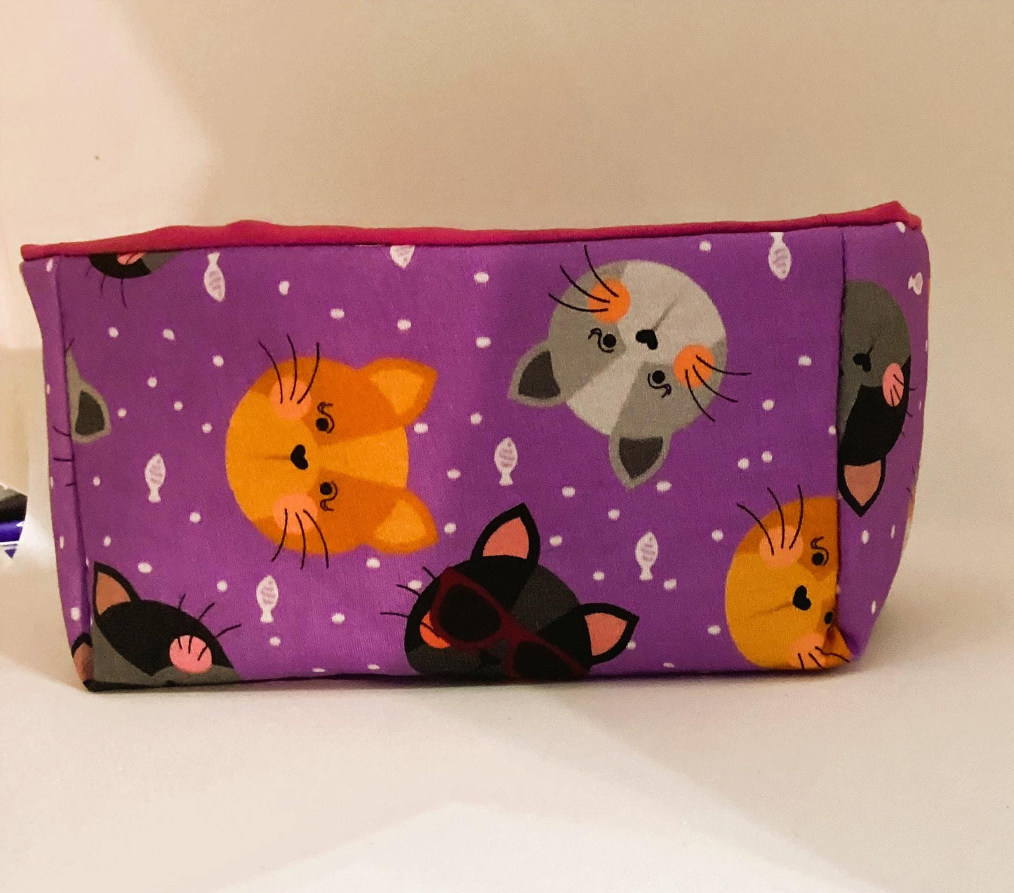 Vide poche en tissu coton chat