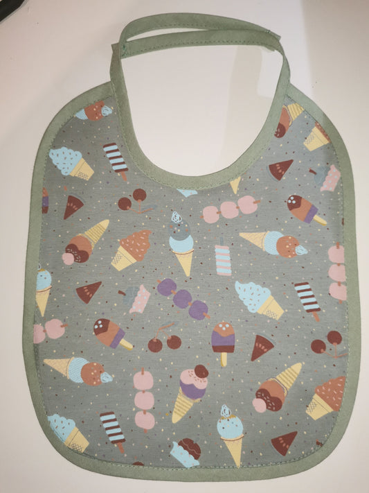 Bavoir bébé vert tissu