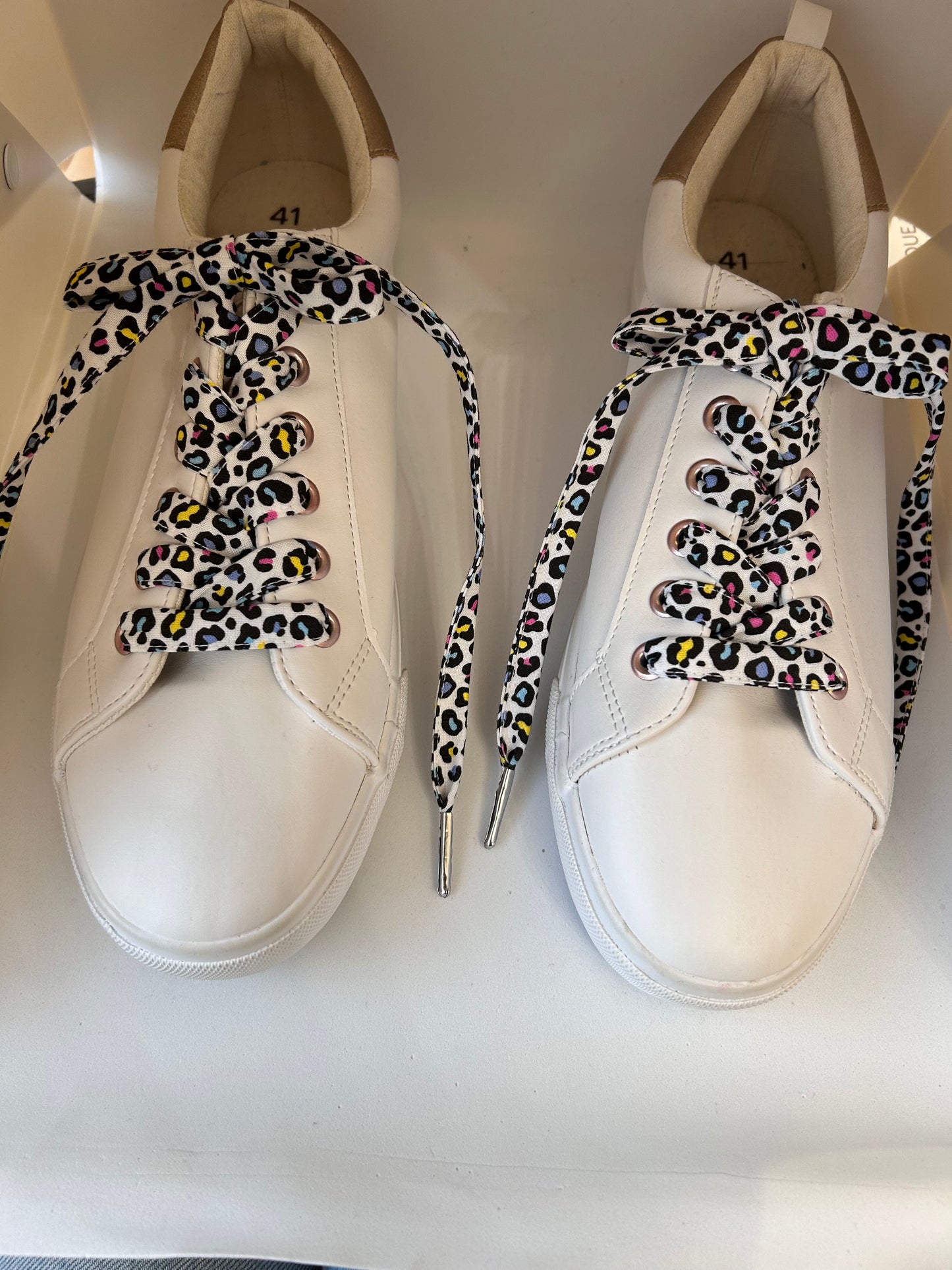 Lacets panthère en tissu coton