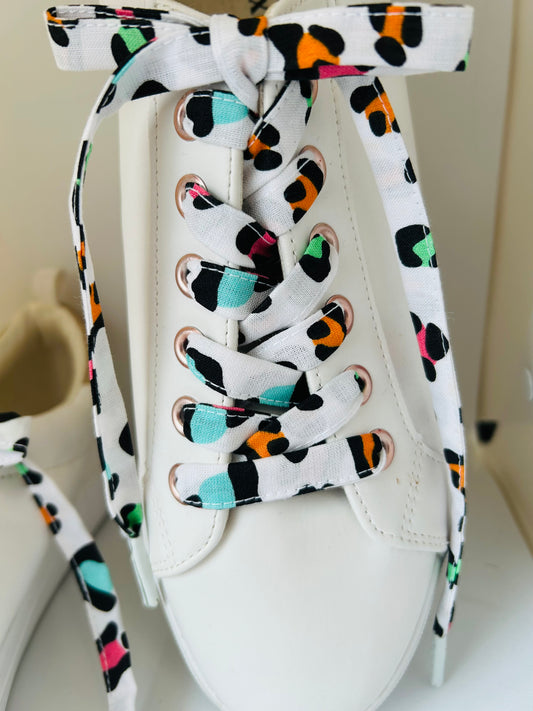 Lacets panthère multicolore fait main