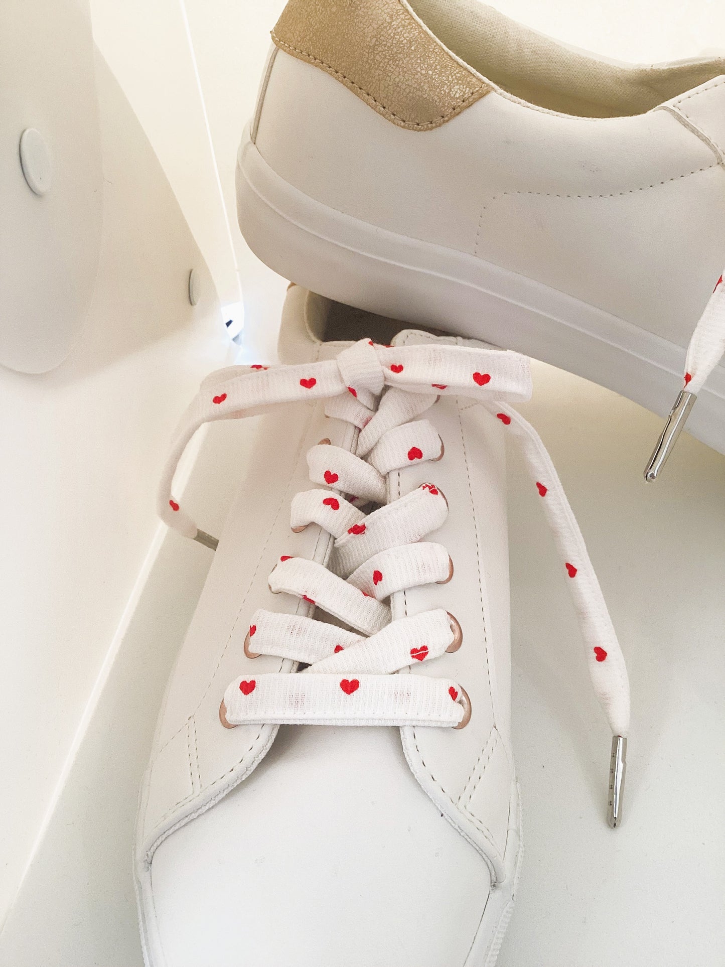 Lacets en tissu coeur