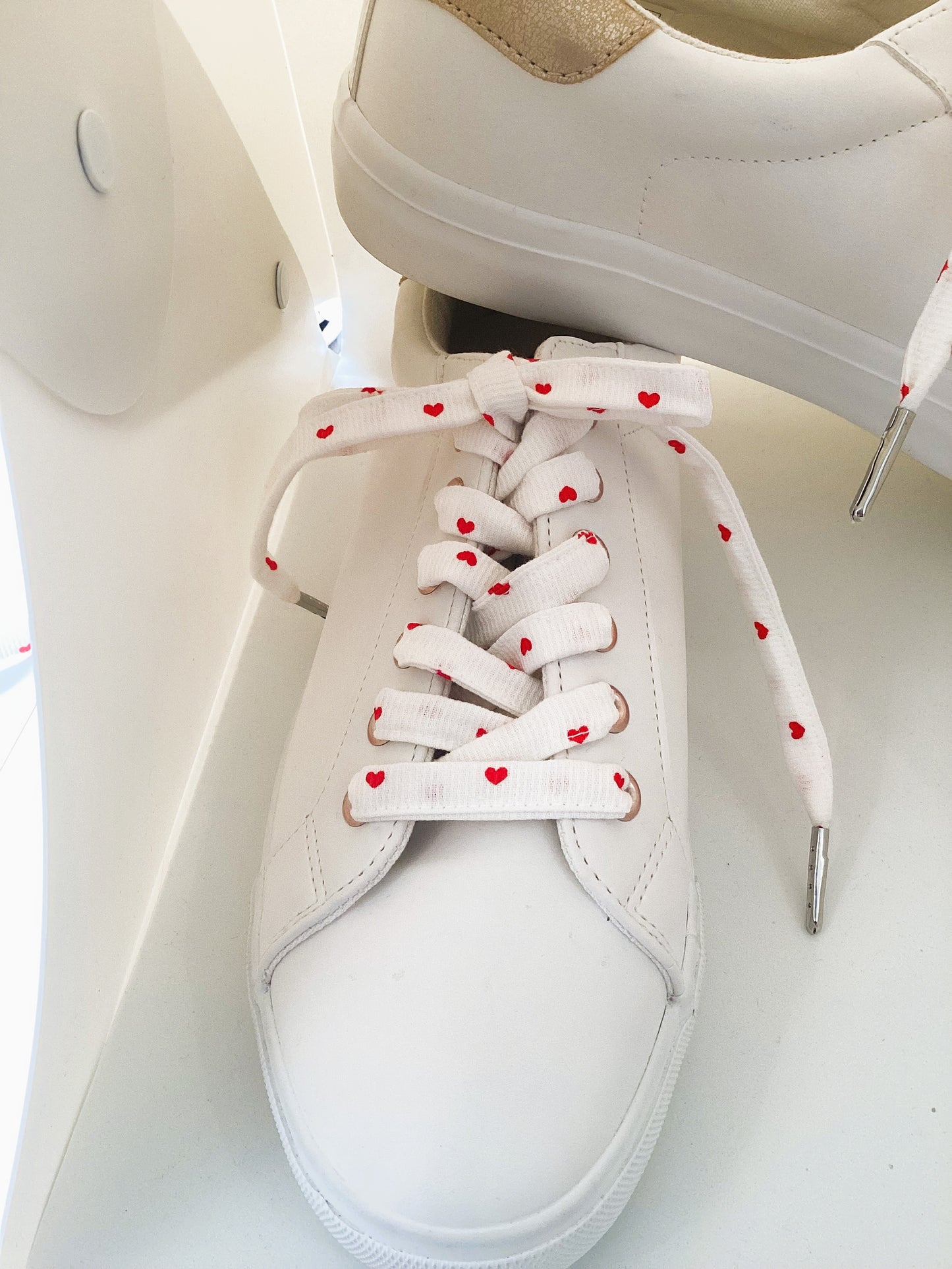 Lacets en tissu coeur