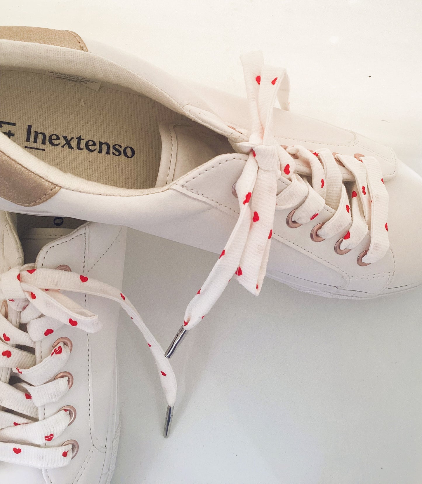 Lacets en tissu coeur