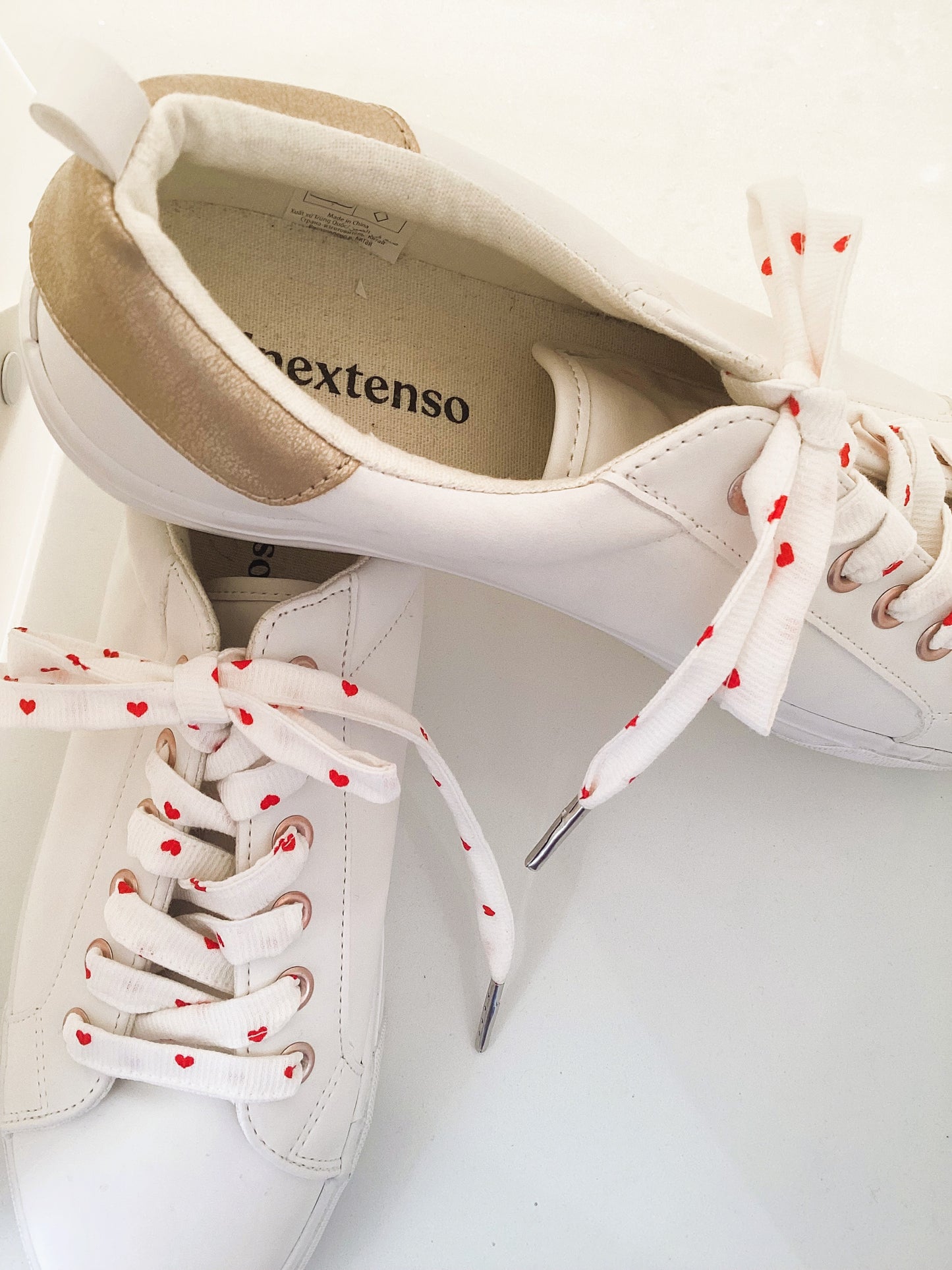 Lacets en tissu coeur