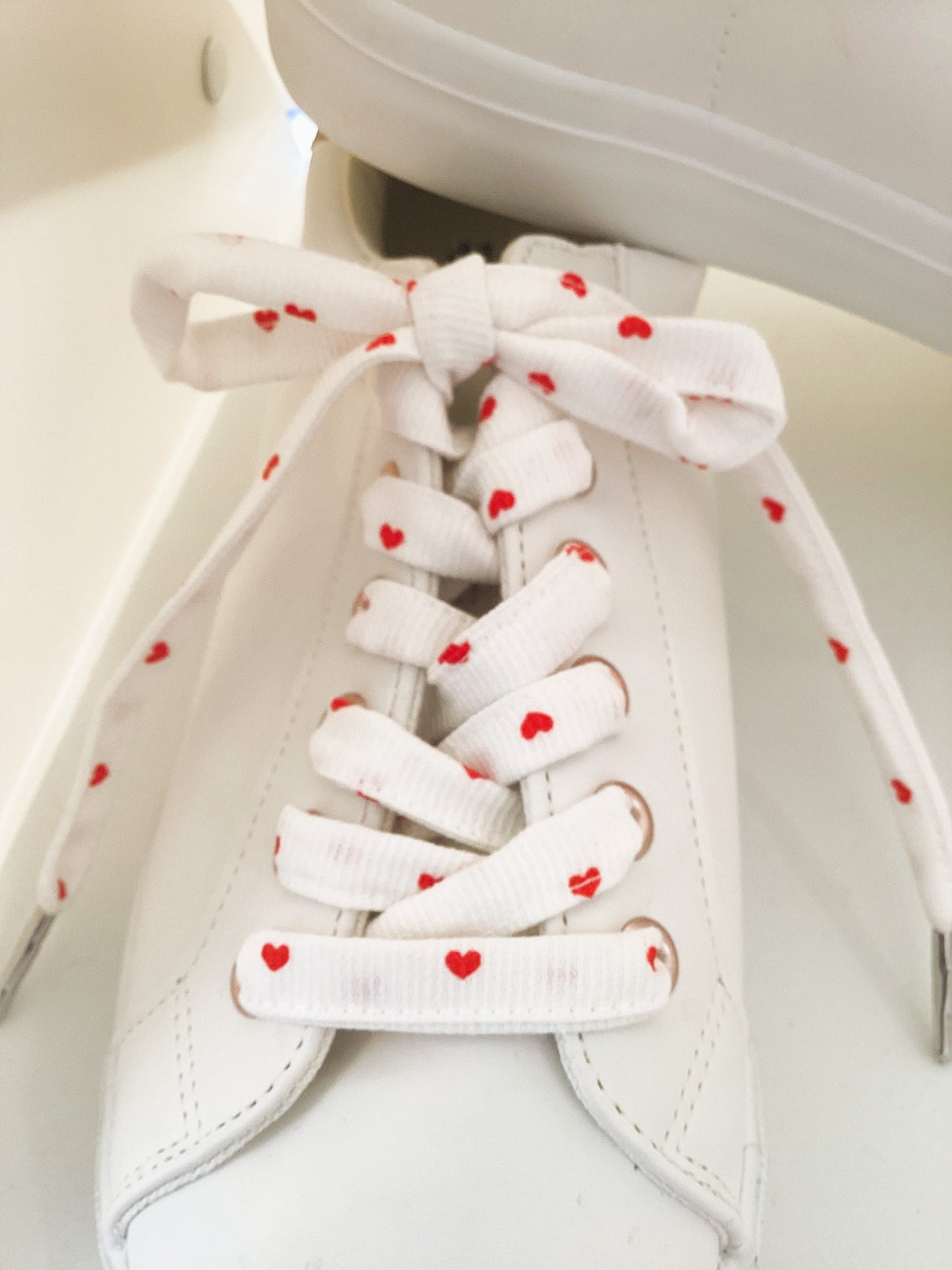 Lacets en tissu coeur