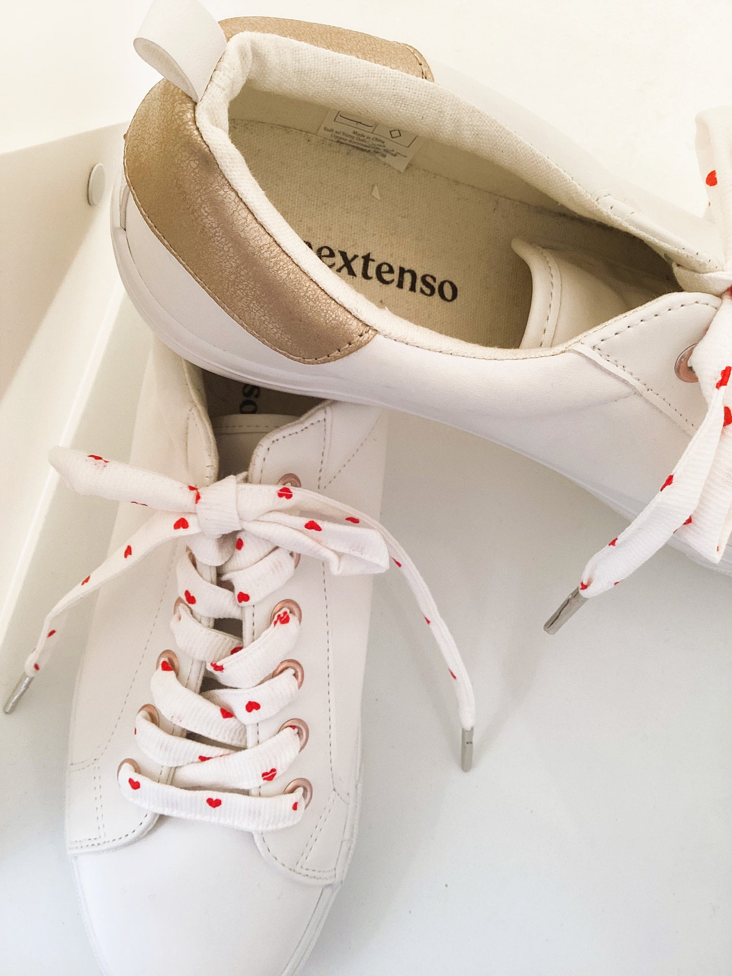 Lacets en tissu coeur