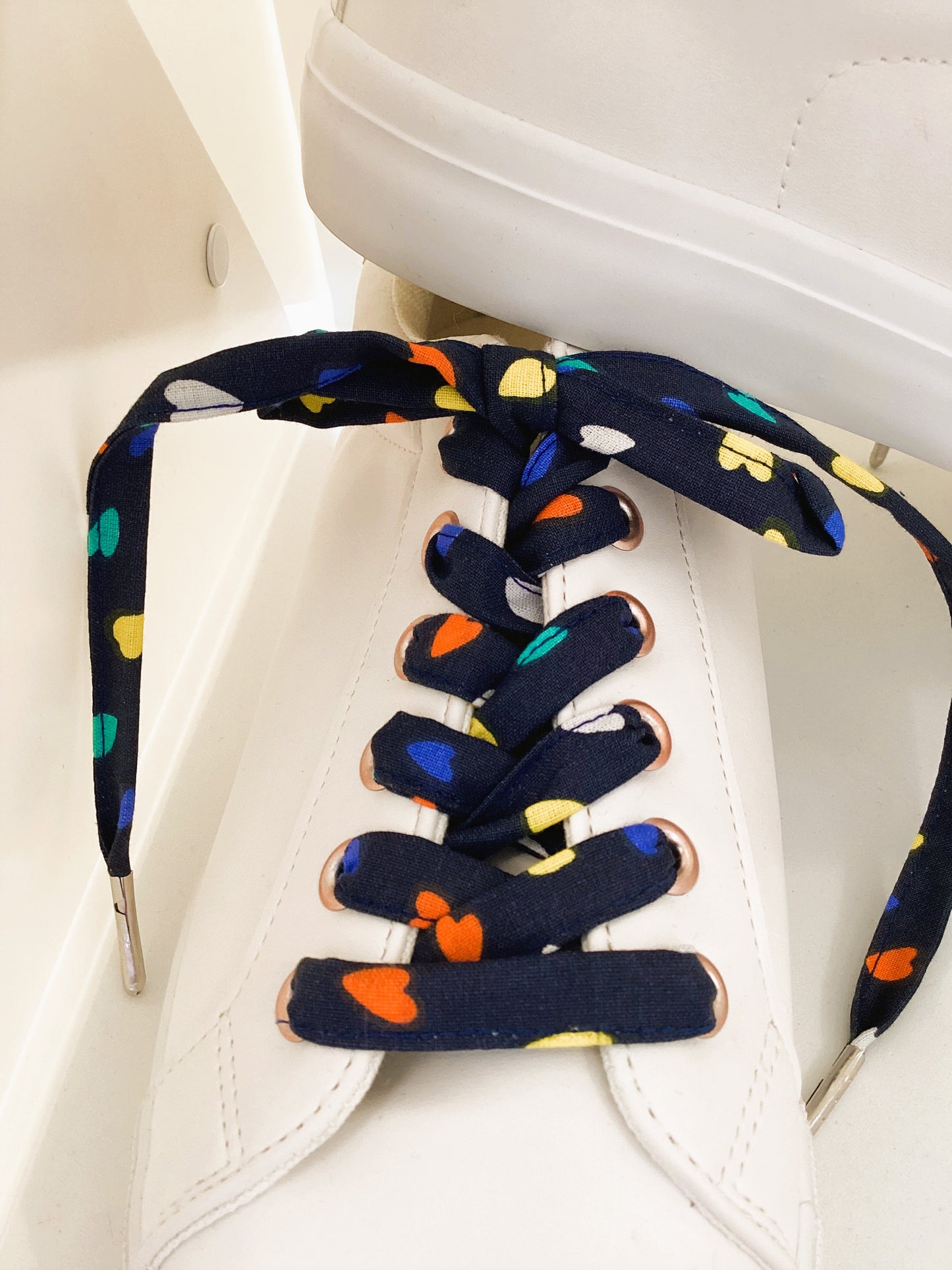 Lacets en tissu coeur