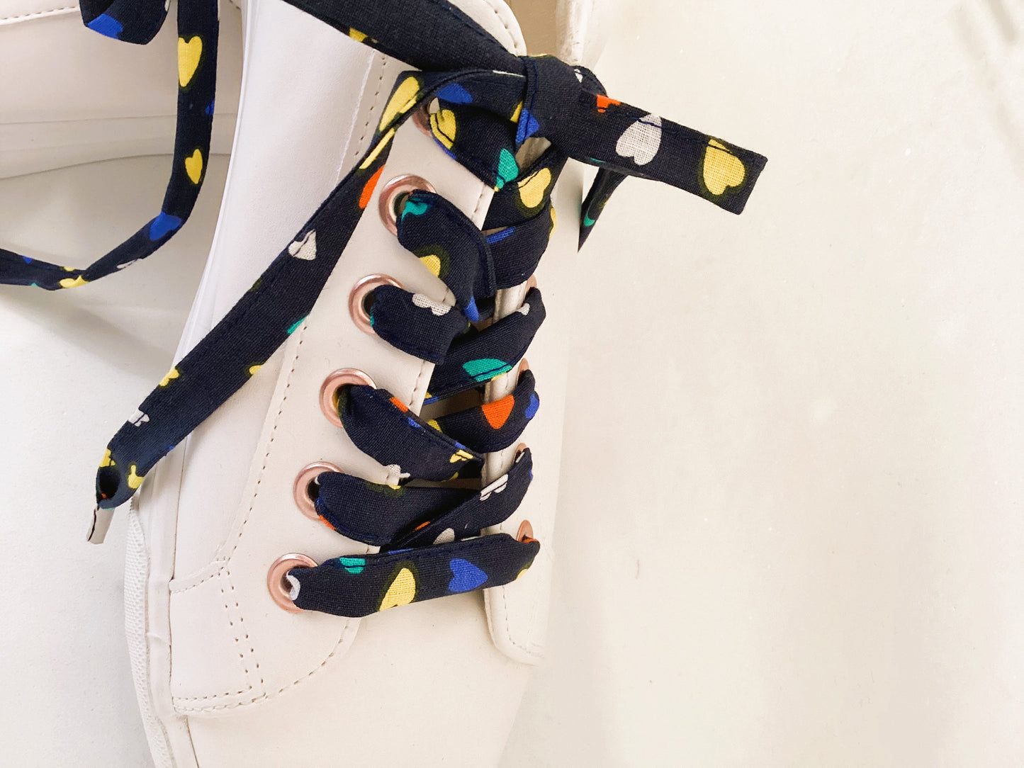 Lacets en tissu coeur