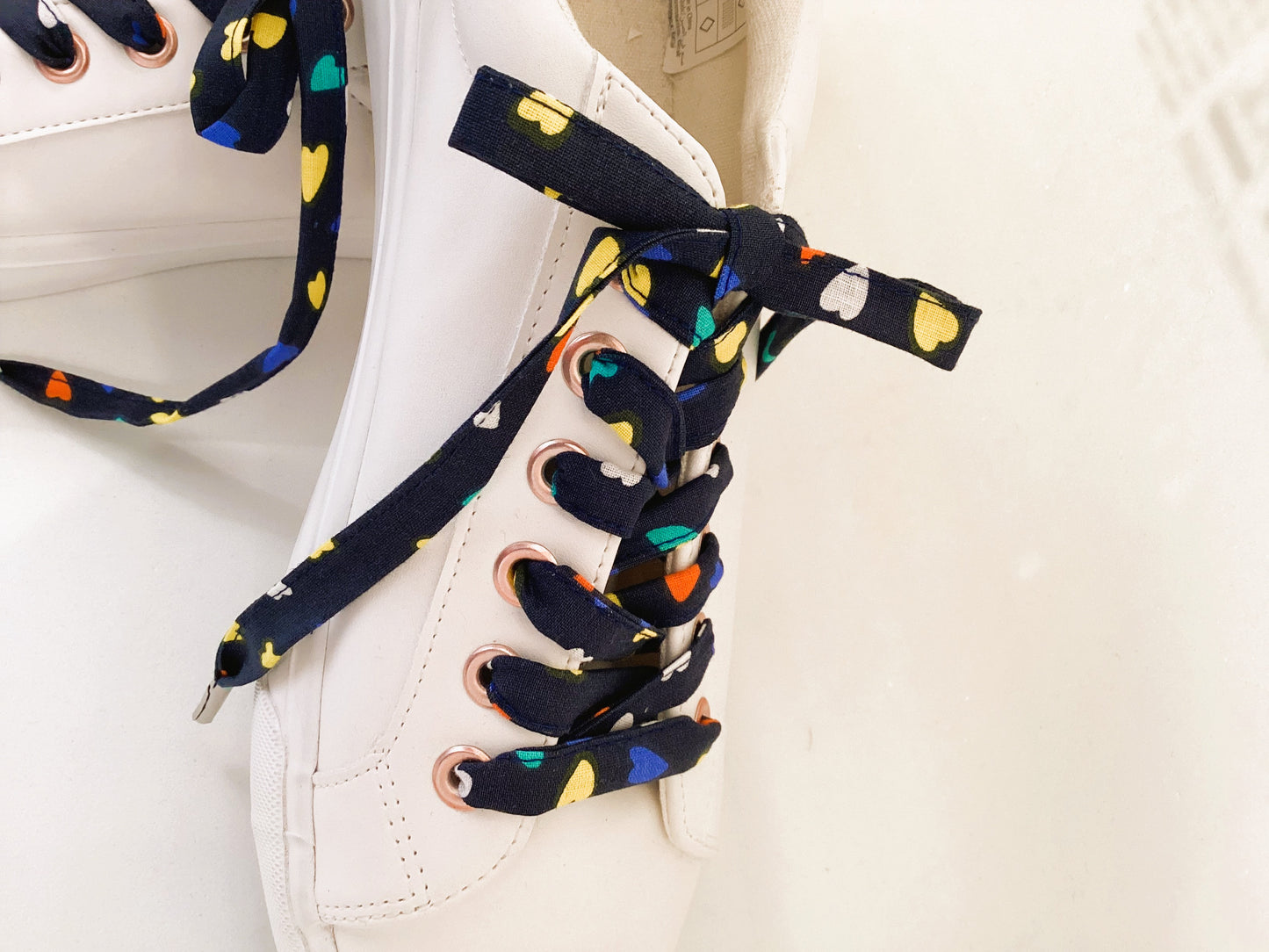 Lacets en tissu coeur