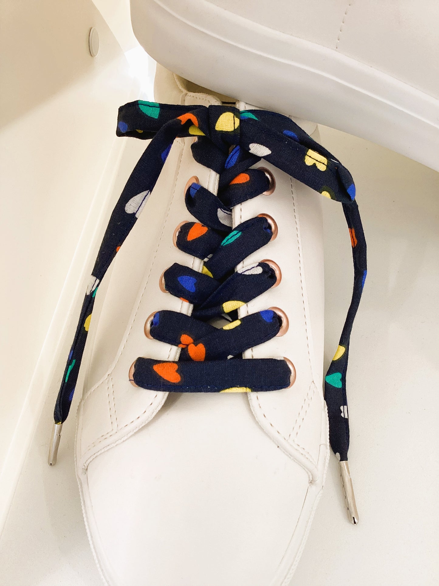 Lacets en tissu coeur