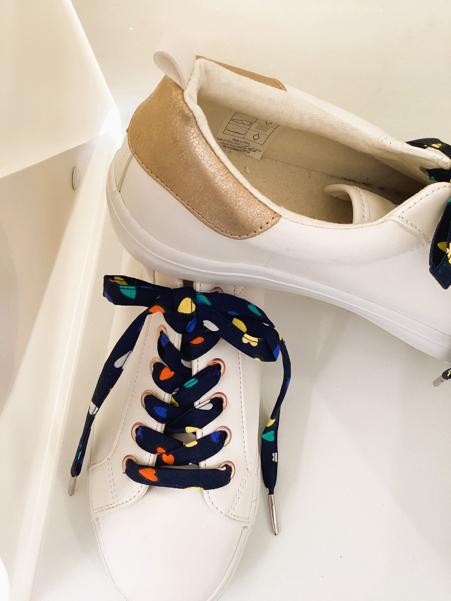 Lacets en tissu coeur