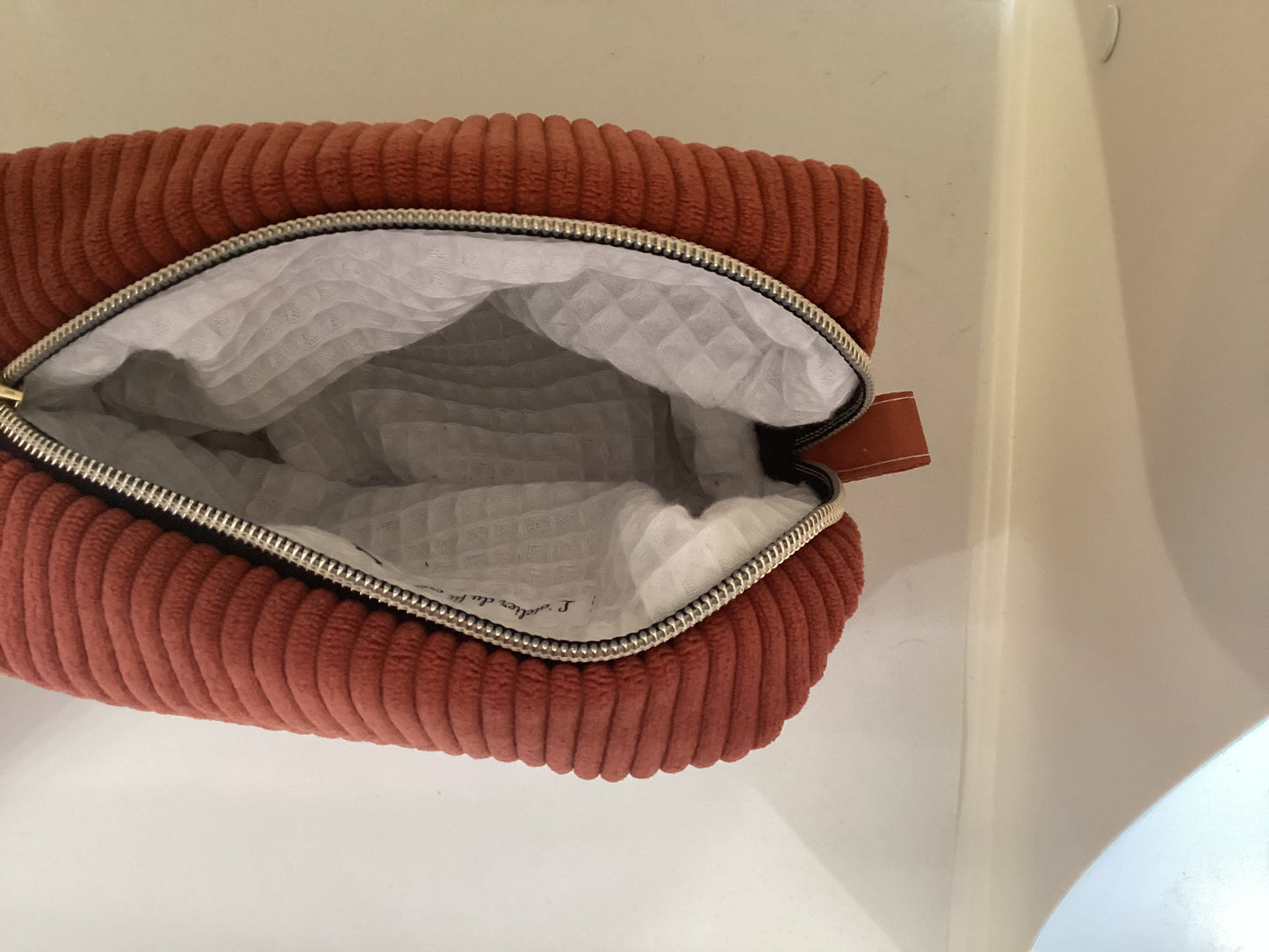 Trousse de toilette velours côtelé