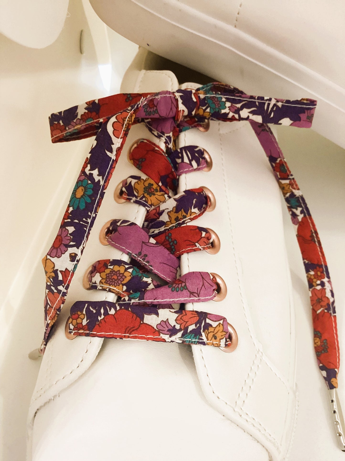 Lacets fleuri liberty en tissu coton