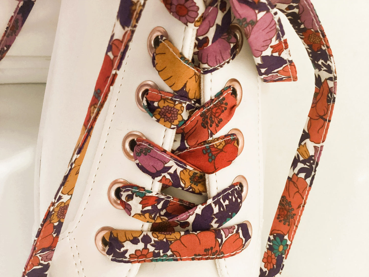 Lacets fleuri liberty en tissu coton