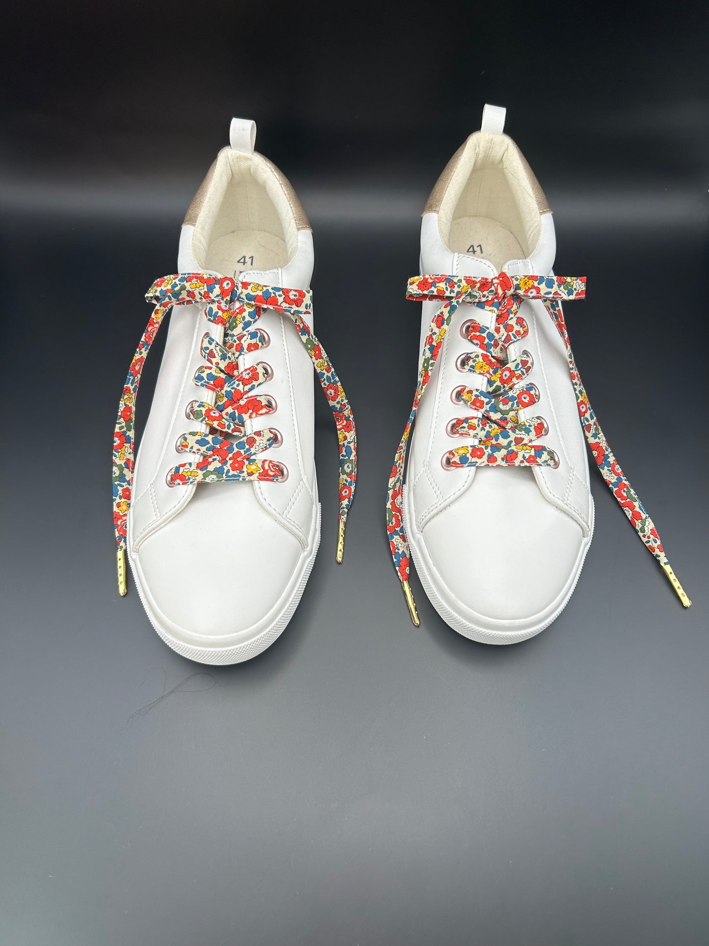 Lacets fleuris Liberty Rouge pour baskets – Lacets originaux motif floral bleu vert – Accessoire customisation sneakers (Copie) (Copie)