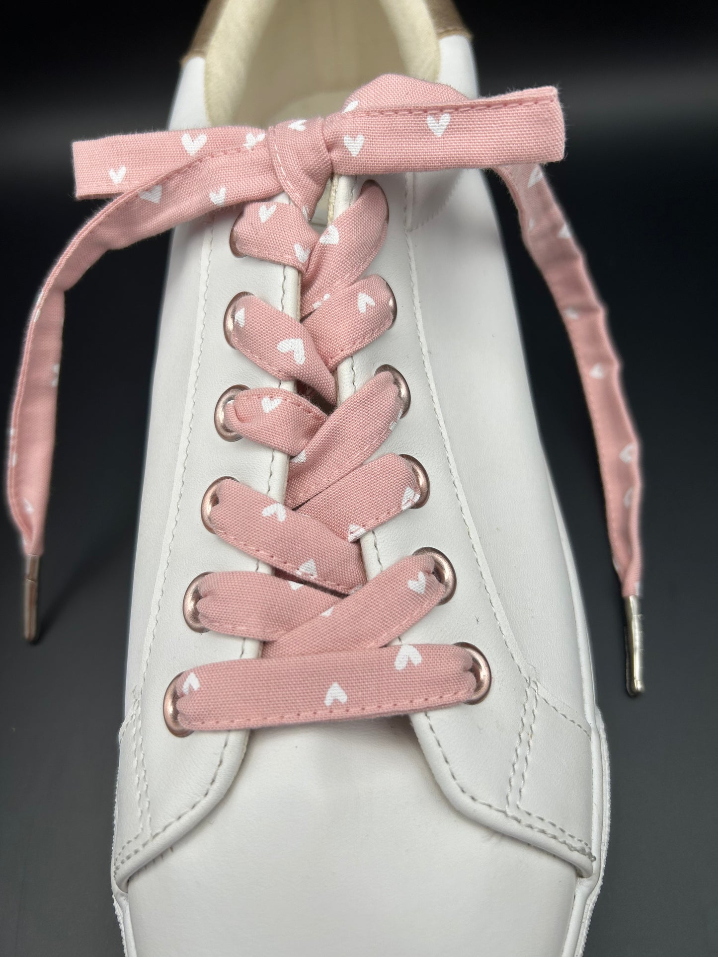 Lacets en tissu coeur fait main