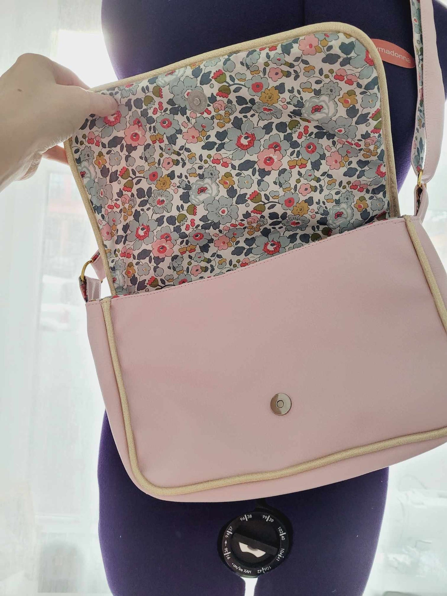 Sac à main simili cuir rose et liberty